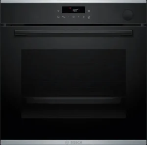 Series 4, Built-in oven with added steam function, 60 x 60 cm, Black <br> Model: HRG272EB3M