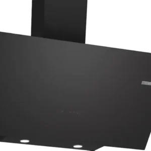Series 4, wall-mounted cooker hood, 90 cm, clear glass black printed, Black<br>Model: DWK96PJ60M