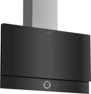 Series 8, Wall-mounted cooker hood, 90 cm, Black glass canopy <br>DWF97RV60B